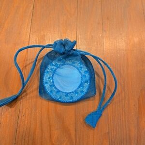 Jeweled Mirror With Blue Pouch